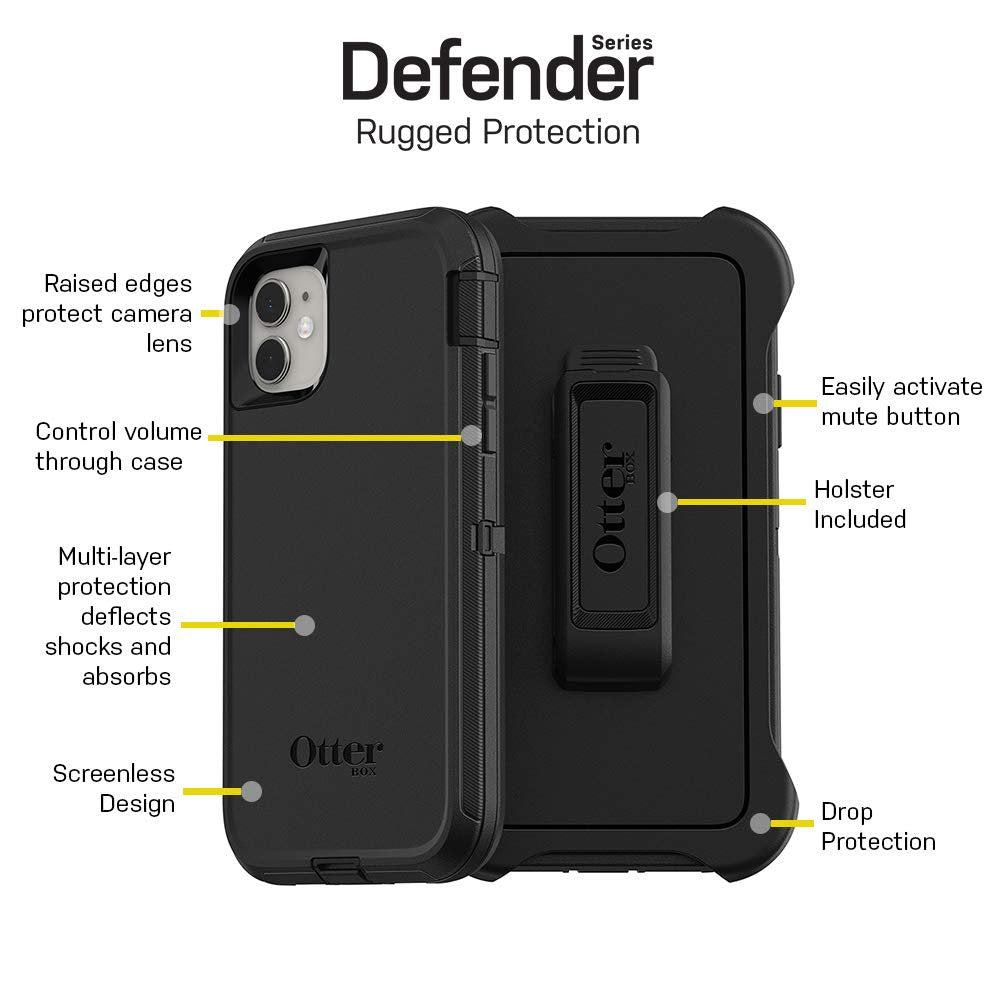 Otterbox Defender Series Pro Phone Case for Apple Iphone 11 - Black