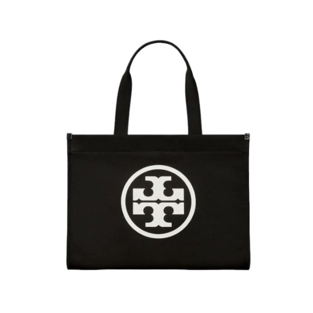 Tory Burch Womens Ella Canvas Tote-Black / Dark 148792-002