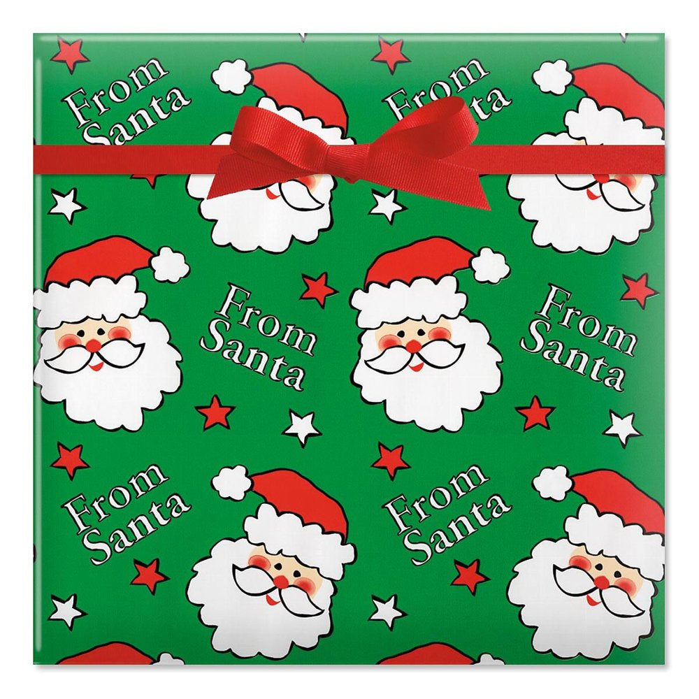 From Santa Christmas Rolled Gift Wrap - 1 Giant Roll, 23 Inches Wide by 32 Feet Long, Heavyweight, Tear-Resistant, Holiday Wrapping Paper