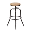 Homy Casa Adjustable Height Barstools Swivel Counter Bar Stool, Set of 2, round Faux Leather, Upholstery Brown