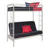 DHP Sammie Twin over Futon Metal Bunk Bed, off White