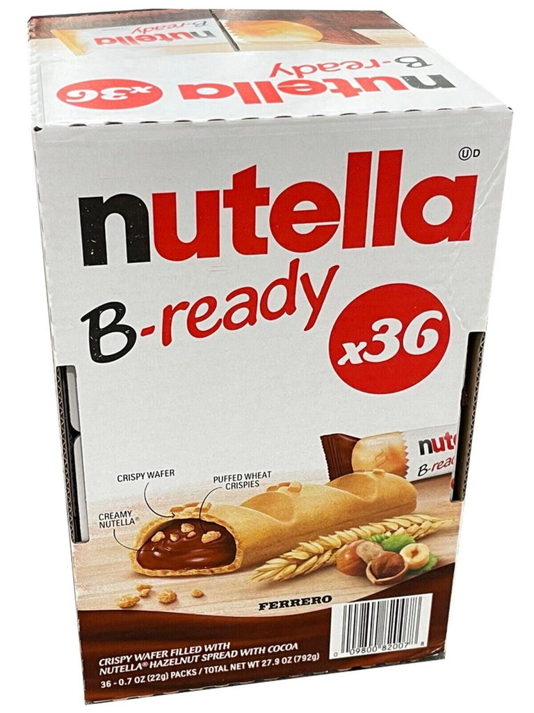 Nutella B-Ready 36 Ct Crispy Wafer Filled with Nutella Hazenut Spread with Cocoa