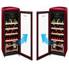 30 Bottle Freestanding Retro Wine Cooler in Wine Red