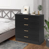 Dressers for Bedroom, Heavy Duty 4-Drawer Wood Chest of Drawers, Modern Storage Bedroom Chest for Kids Room, Black Vertical Storage Cabinet for Bathroom, Closet, Entryway, Hallway, Nursery, L2027