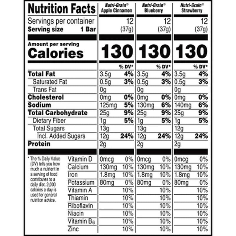 Nutri-Grain Bars Variety Pack (1.3 Oz., 36 Pk.)