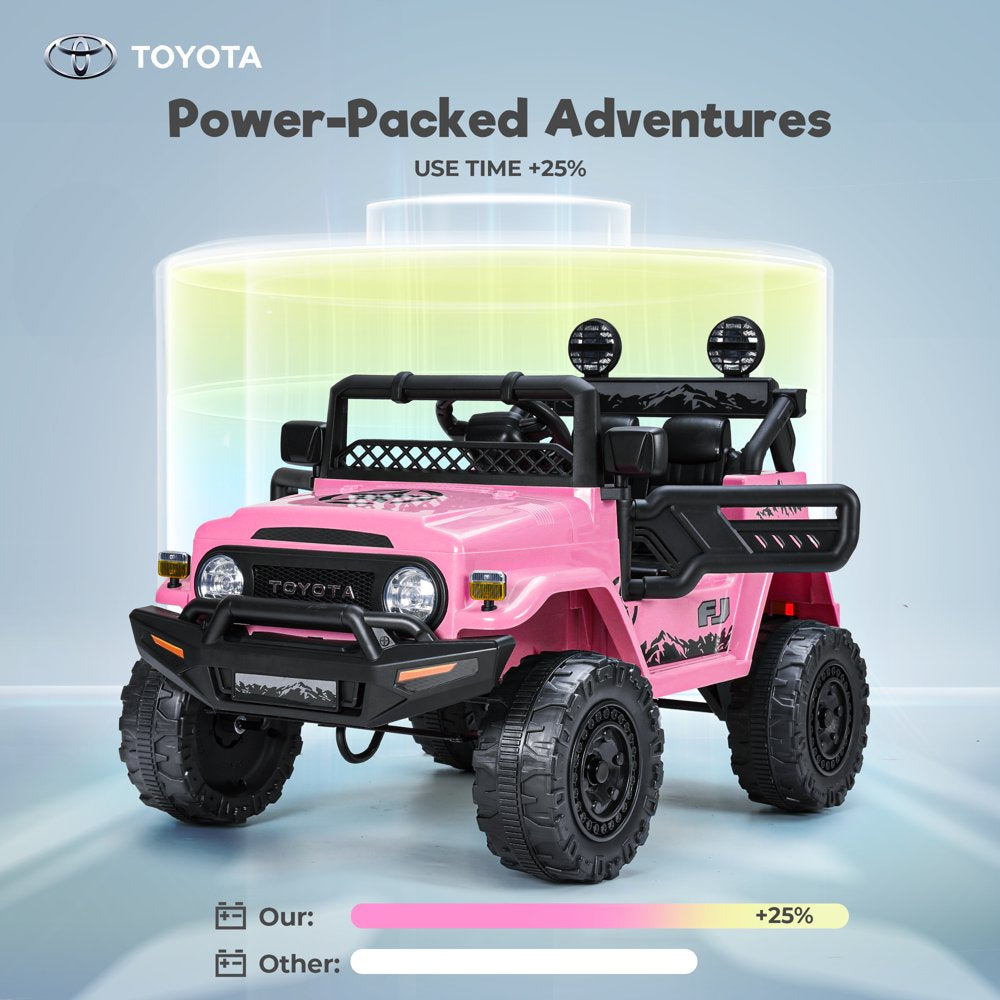 Licensed Toyota FJ Cruiser 12V 7AH Kids Electric Ride on Truck Battery Powered Car Toys 3 Speeds with Parent Remote Control,Spring Suspension & Slow Start