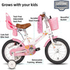 JOYSTAR Little Daisy 14 Inch Kids Bike for 3 4 5 Years Girls with Handbrake Children Princess Bicycle with Training Wheels Basket Streamer Toddler Cycle Bikes White