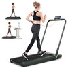 Superfit 2.25HP 2 in 1 Folding under Desk Treadmill W/ Remote Control APP, Single Display Screen Green