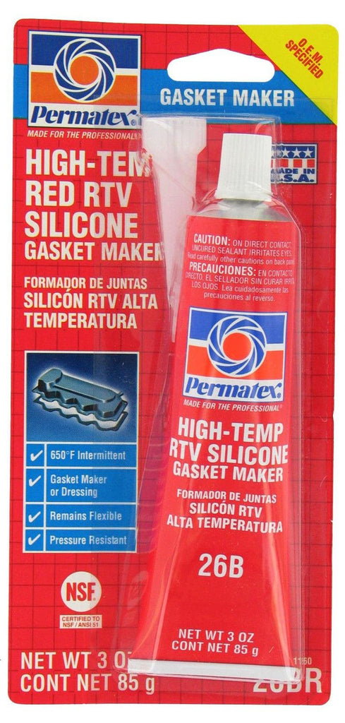 Permatex 81160 #26 HIGH-TEMP RTV SILICONE GASKET MAKER 3 OZ