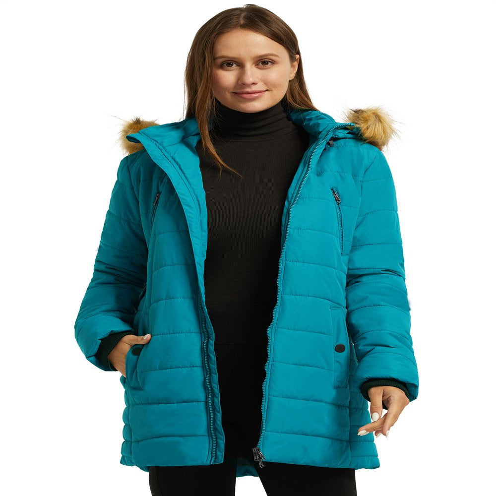 Wantdo Women'S Puffer Jackets Insulated Winter Coat Thicken Outwear Puffer Coats Teal Blue S