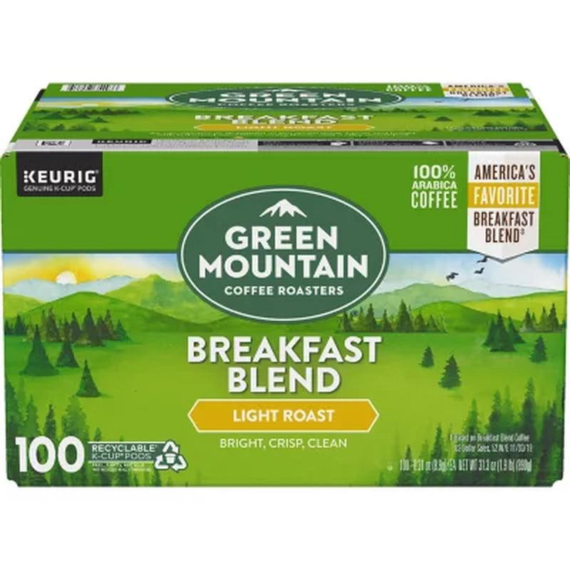 Green Mountain Coffee K-Cup Pods, Breakfast Blend (100 Ct.)