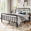 Allewie Queen Size Metal Platform Bed Frame with Victorian Style Wrought Iron-Art Headboard/Footboard, Black