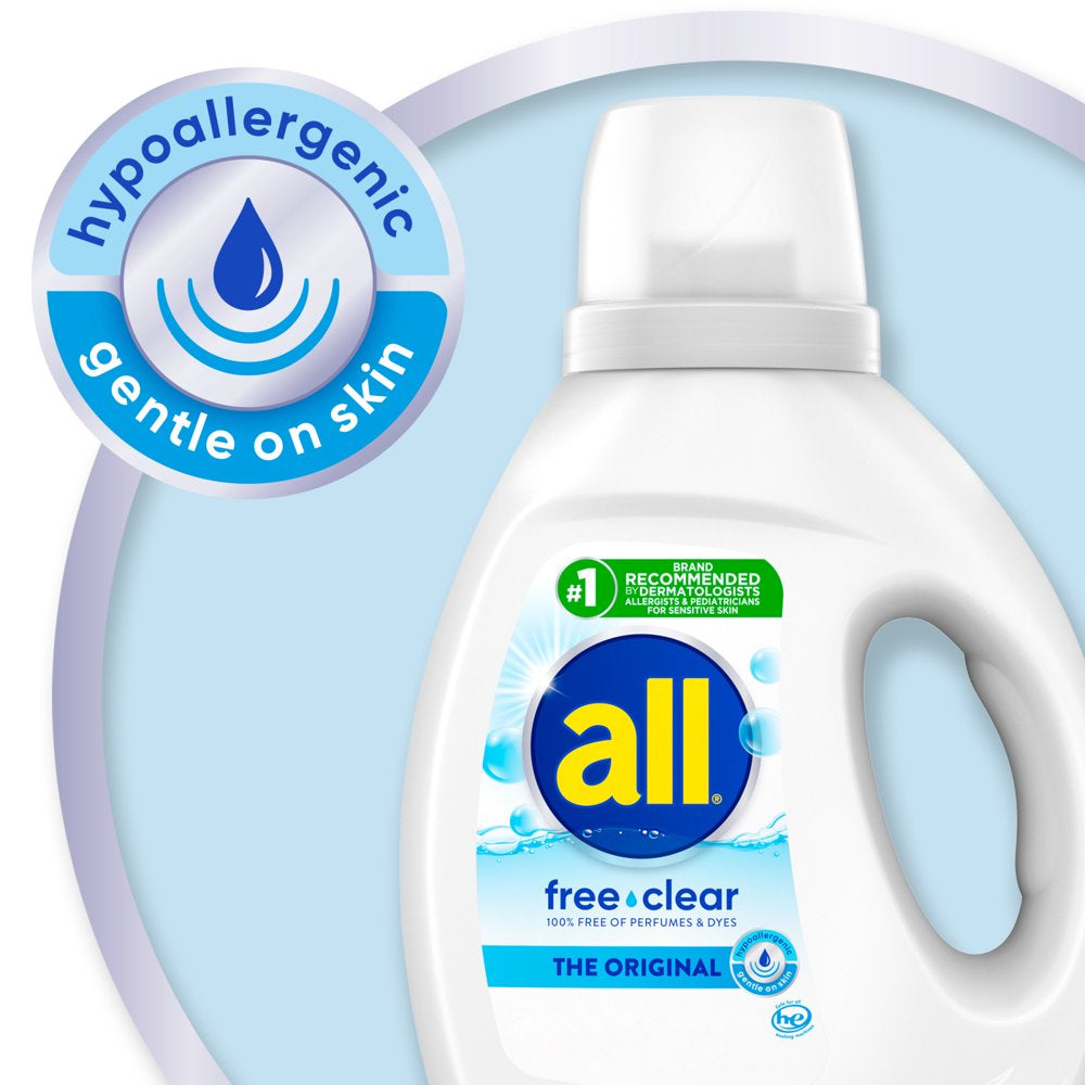 All Liquid Laundry Detergent, Free Clear for Sensitive Skin, 184.5 Ounce, 123 Loads