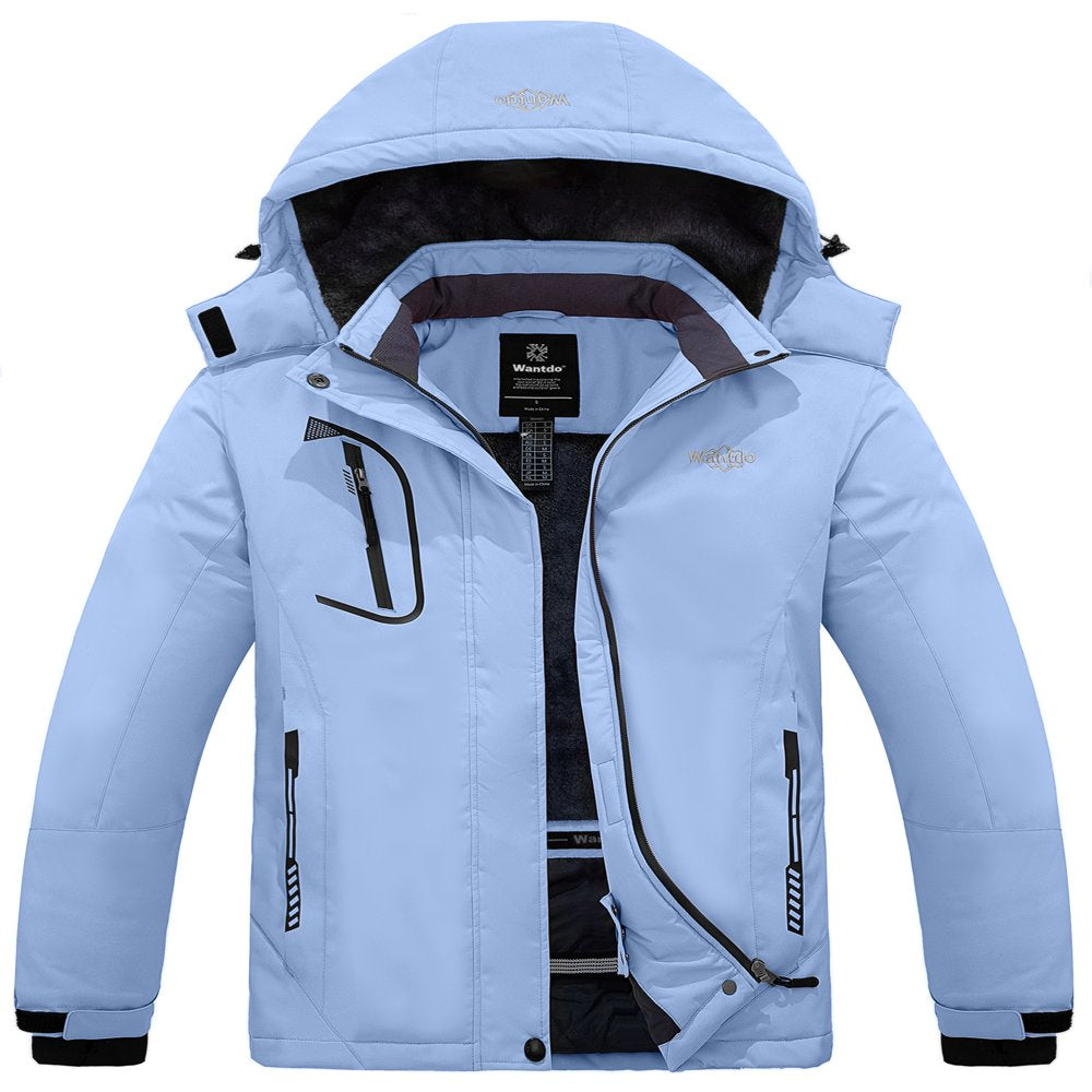 Wantdo Women'S Winter Windproof Snow Coat Waterproof Warm Ski Jacket Light Blue Small