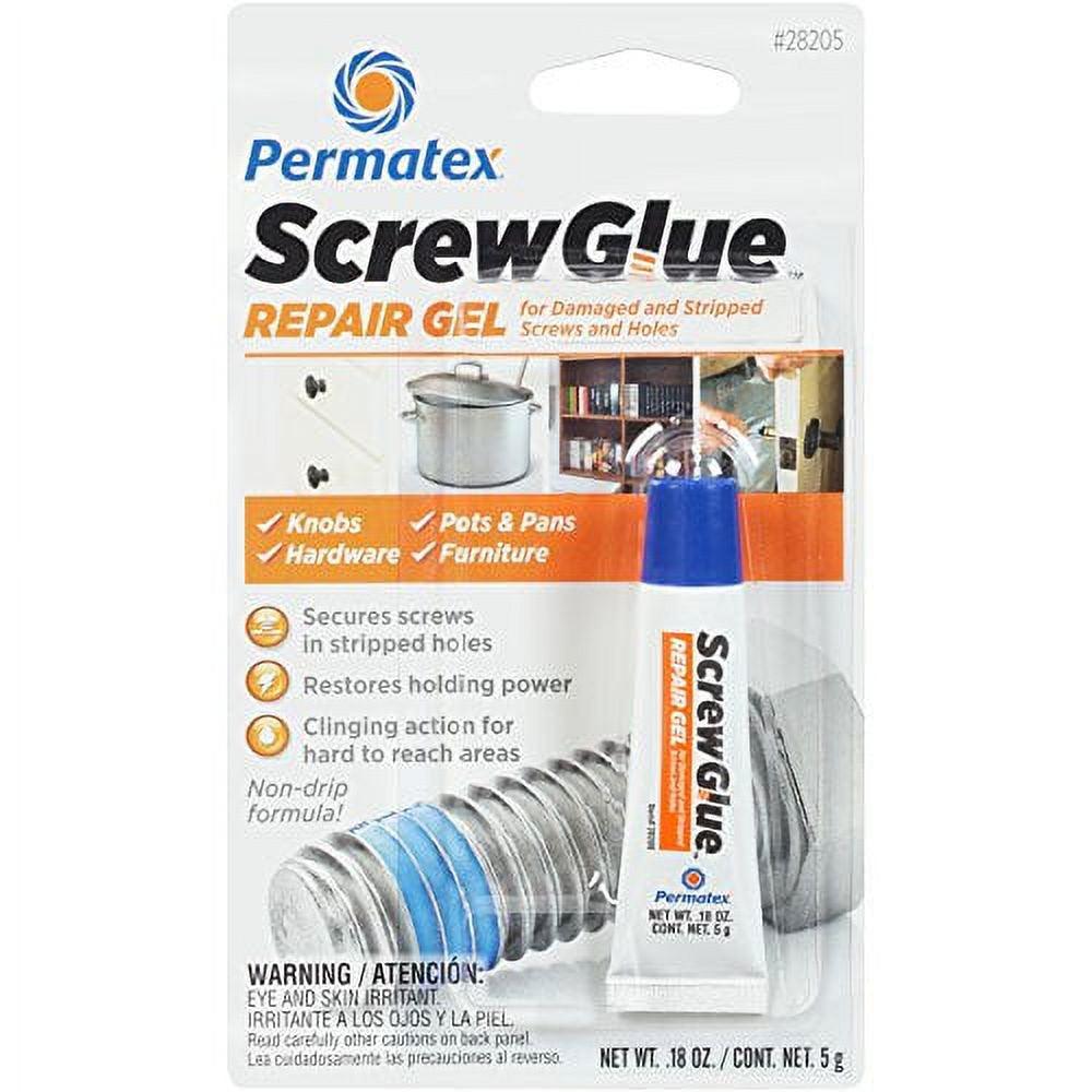 Permatex Screw Glue Repair Gel, Blue 0.18 Fl. Oz, 1 Pack (5G) - 28205