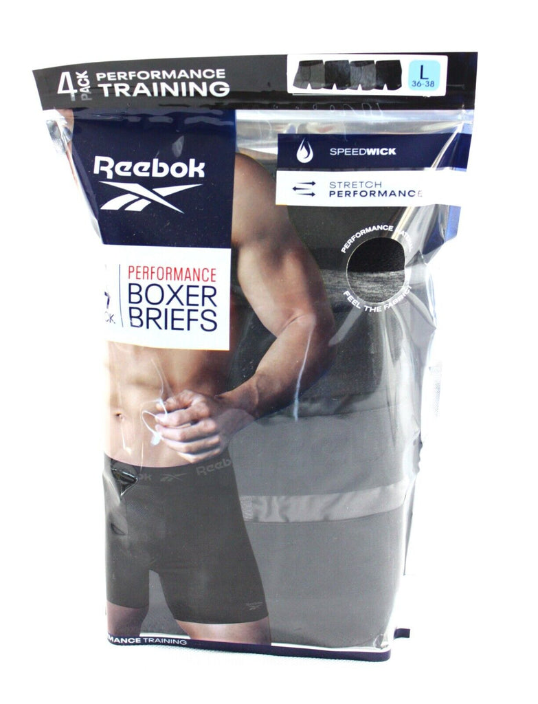 4 Pack Reebok Men'S Stretch Performance Boxer Briefs Free Shipping Size: S-2XL