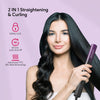 KIPOZI 2 in 1 Hair Straightener & Curling Iron Styling Tool, Fast Heat Titanium Flat Iron, Purple