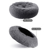 Nisrada Calming Donut Pet Bed for Dogs & Cats,24 Inch Dog Bed for Small Melium Large Dogs, Washable-Round Pet Bed for Puppy and Kitten with Slip-Resistant Bottom (24 Inch, Dark Gray)