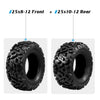 Ktaxon Set of 4 6PR All Terrain ATV UTV Tires, 25X8-12 Front & 25X10-12 Rear, Tubeless