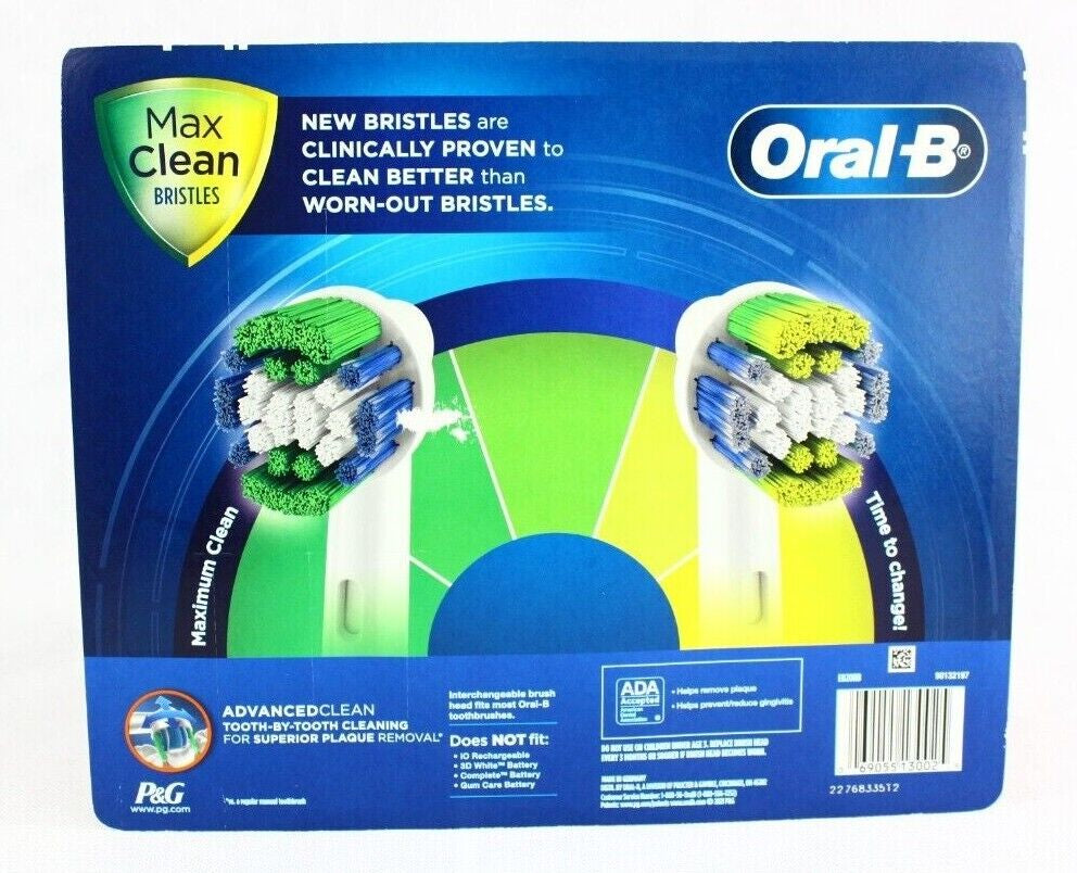 New Genuine Oral-B Max Advanced Clean or Floss Action Refill Brush Heads 9 Count