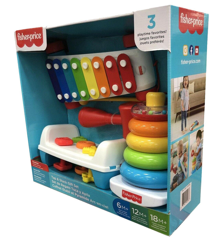 🔥 Fisher-Price Tap and Stack Develops Problem Solving Colorful Basics Bundle 🔥