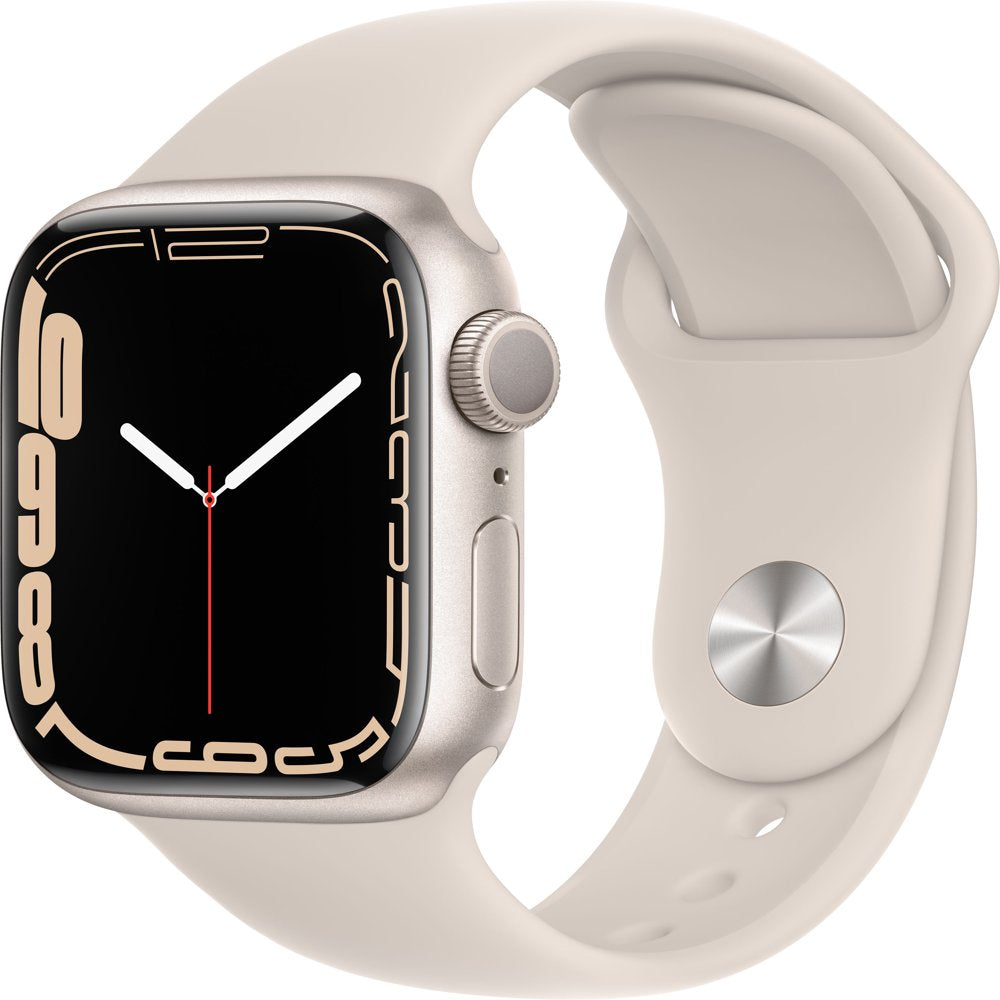 Restored Apple Watch Series 7 GPS - 41Mm - Starlight Aluminum - Starlight Gold Case Band (Refurbished)