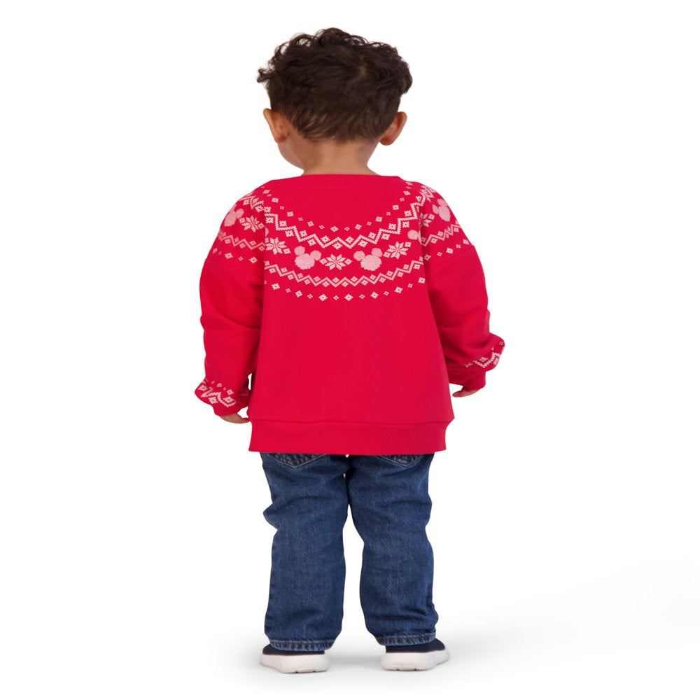 Mickey Mouse Christmas Toddler Unisex Fleece Sweatshirt with Long Sleeves, Sizes 12M-5T