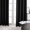 Deconovo Blackout Curtains -Rod Pocket Curtains Room Darkening Curtains for Living Room 42W X 95L Inch Black Set of 2