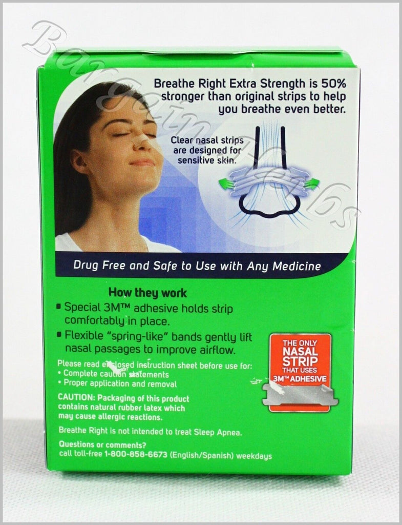 Breathe Right Nasal Strips Extra 72 Strips Tan/Clear New Sealed Free Shipping