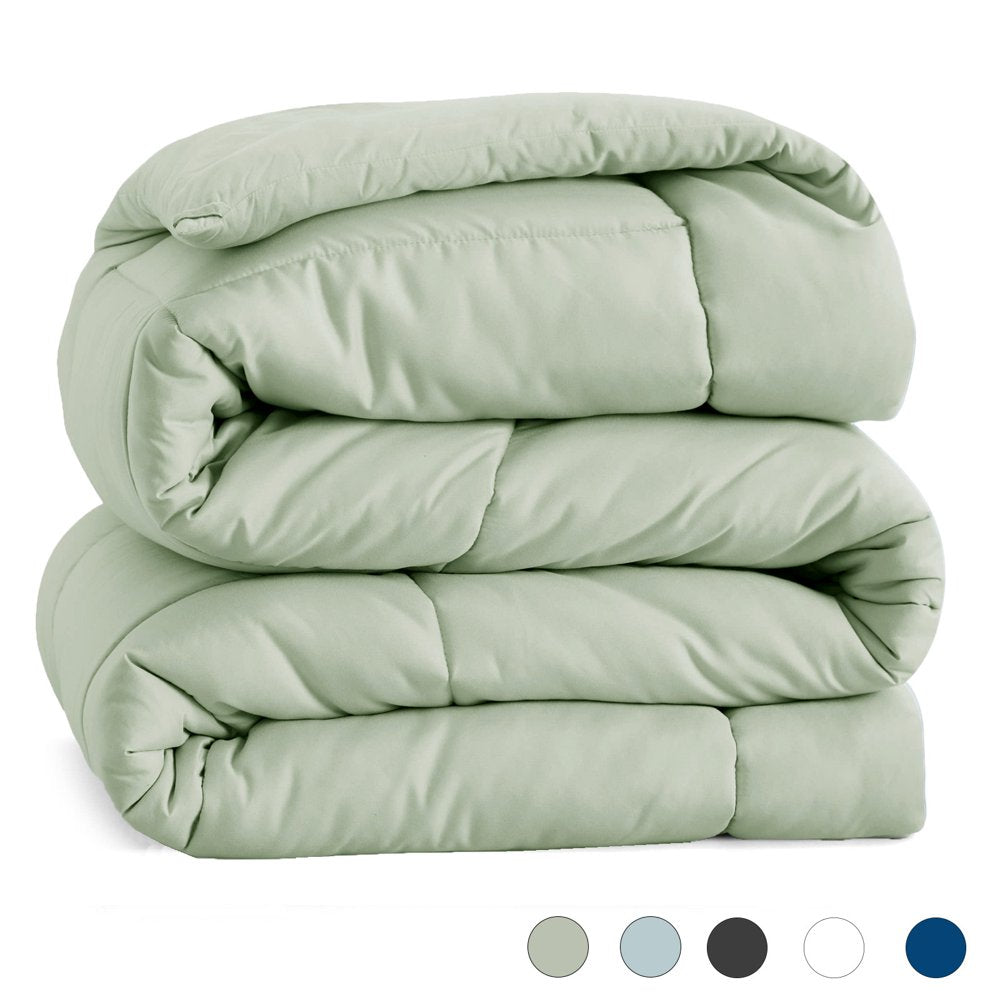 SOPAT All Season down Alternative Comforter Hotel Luxury Quilted Duvet Insert Cooling Washable Hypoallergenic Reversible Quilt - Twin,Sage Green