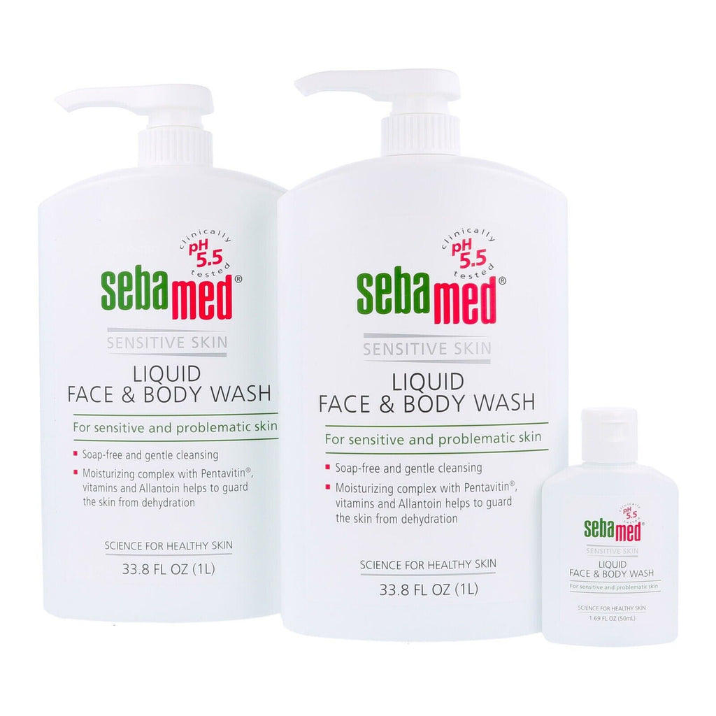 Sebamed Soap Free Face & Body Wash and Travel Size Wash - Free Shipping