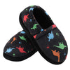 HOMEHOT Boys Slippers for Kids Cozy Lining Bedroom Shoes Elastic Heel Black Size 4 5 US