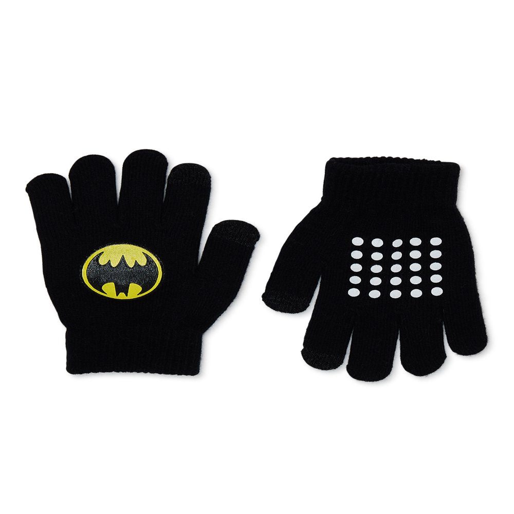 Batman Boys Cold Weather Beanie Hat and Gloves Set, 2-Piece, One Size Fits Most