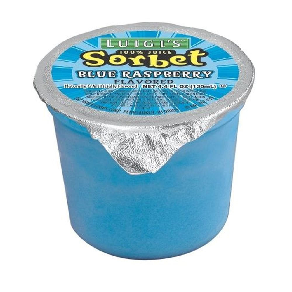 Luigis 100 Percent Blue Raspberry Sorbet, 4.4 Fluid Ounce -- 96 per Case