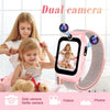 PTHTECHUS 1.54" Smart Watch for Boys Girls Smartwatch for Kids with Dual Camera Games Video MP3 Children Touch Screen Pink