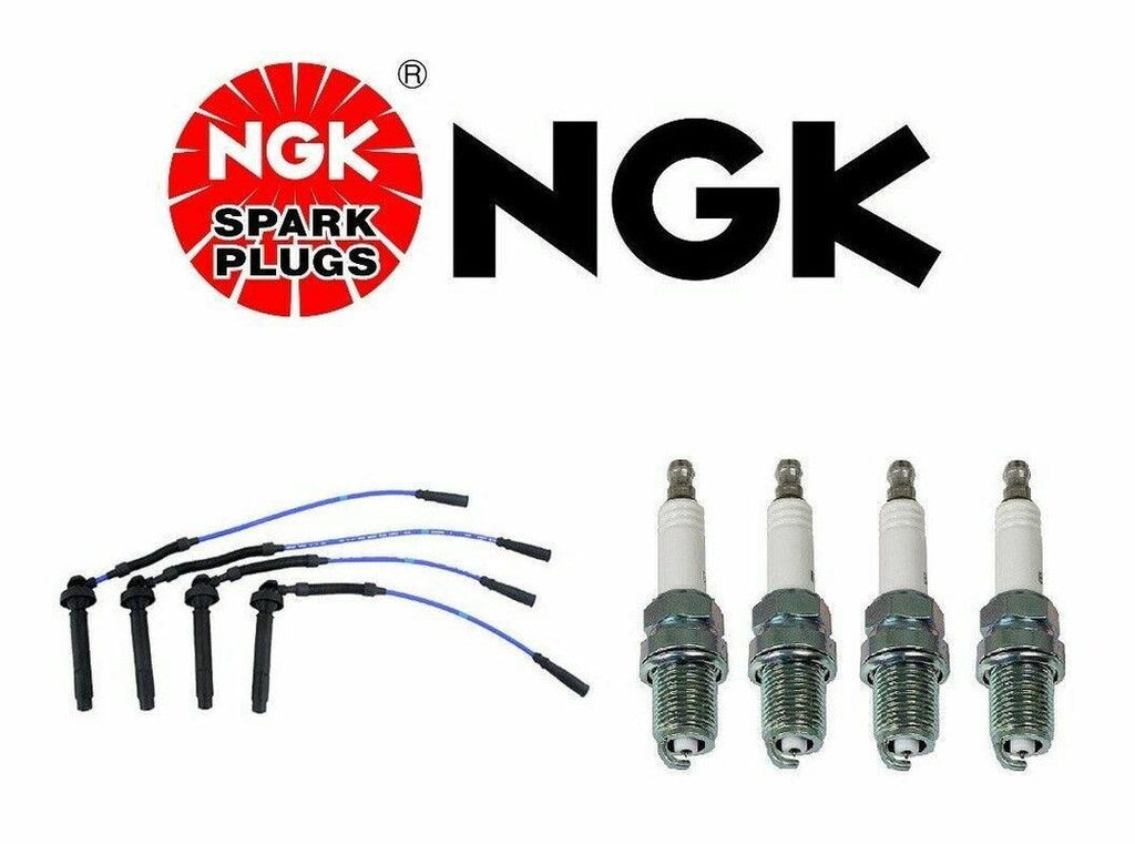 Set of 4 Spark Plugs & Spark Plug Wire Set NGK for Subaru Forester Impreza