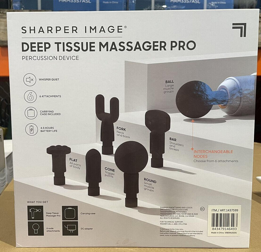 Sharper Image Deep Tissue Percussion Pro Massager with 6 Attachments –  dealwake