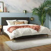 Mr. Kate Daphne Upholstered Bed with Headboard and Modern Platform Frame, King, Dark Gray Linen