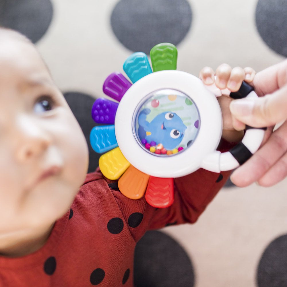 Baby Einstein Outstanding Opus the Octopus Chillable Baby Rattle & Teether Sensory Toy, Unisex, Multicolored