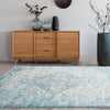 Luxe Weavers Victoria 4620 Distressed Floral Area Rug Carpet, Blue / Size 8X10