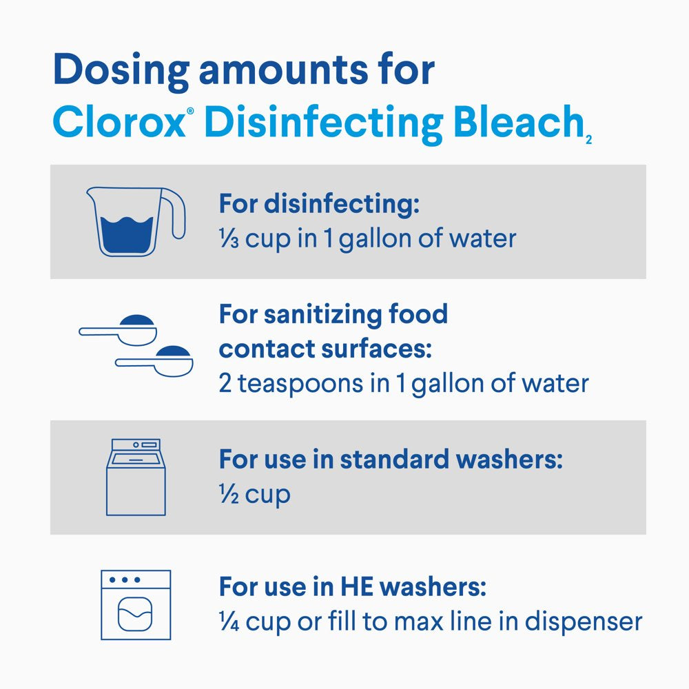 Clorox Disinfecting Bleach, Regular (Concentrated Formula) - 121 Fl Oz