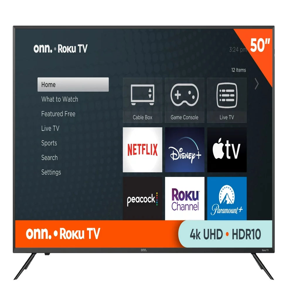 Onn. 50” Class 4K UHD (2160P) LED Roku Smart TV HDR (100133204)