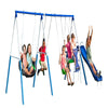 XDP Recreation All Star Playground Metal Swing Set with Superdisc Swing, Space Rider, Swings, Slide