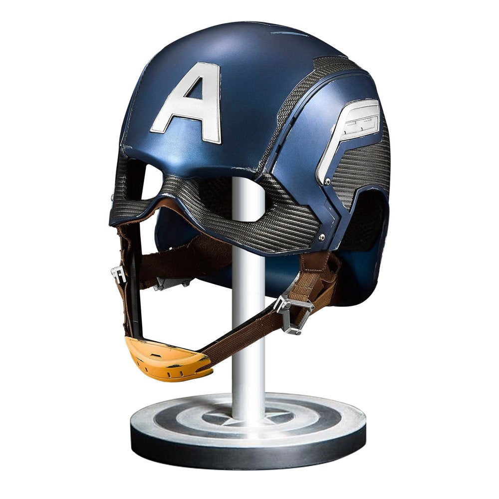 Captain America Mask 1:1 Wearable Helmet Original Film Size Collectible Action Figures for Adult and Kids, Navy Blue