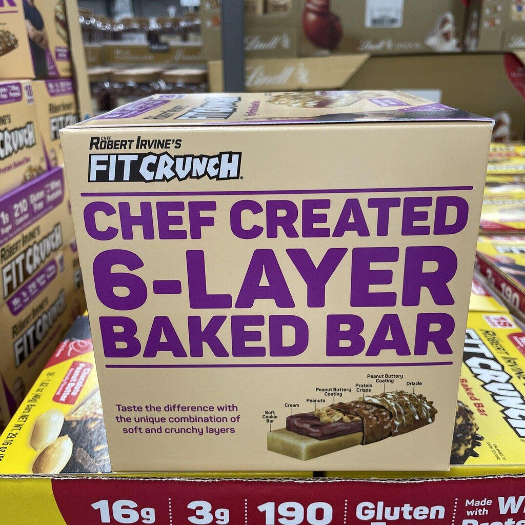 FITCRUNCH Snack Size Protein Bars, Designed by Robert Irvine, 6-Layer Baked B...