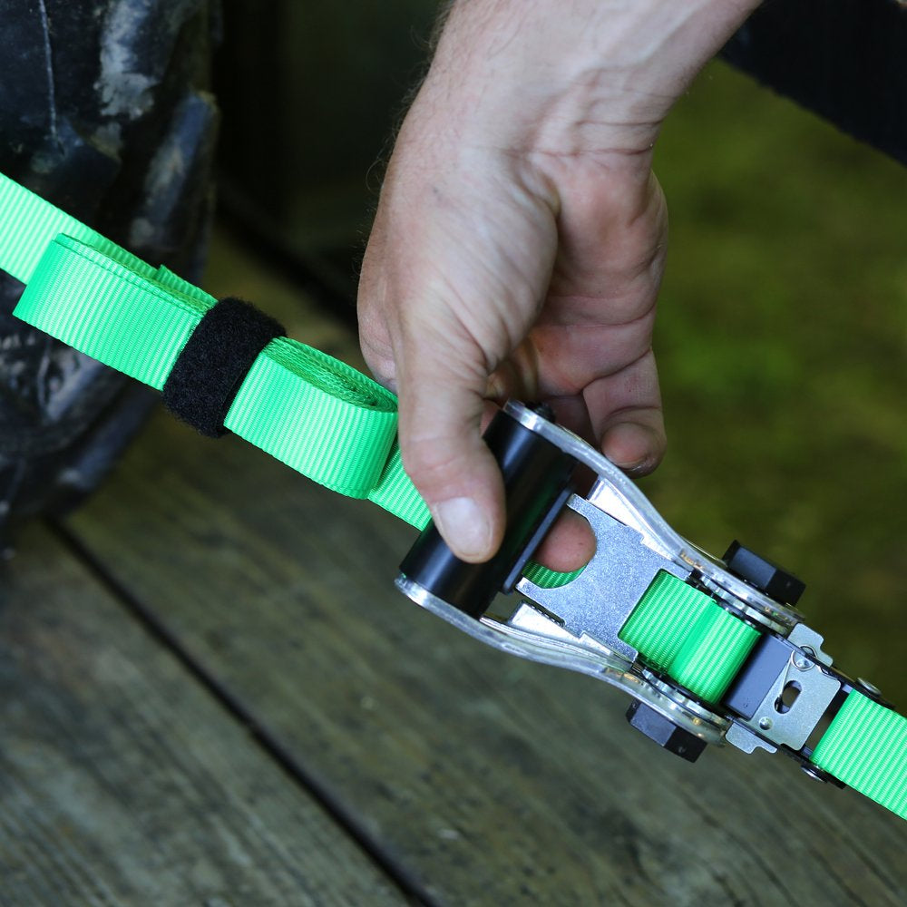 Smartstraps Ratchet X Tie Down, 1In X 12Ft, 1500Lb, Green, 9093, 2 Pack