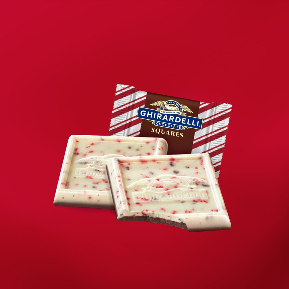 GHIRARDELLI Dark Chocolate Peppermint Bark Chocolate Squares, Layered Dark Chocolate and White Chocolate Candy, 7.7 Oz Bag