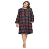 Ashford & Brooks Women'S Flannel Plaid Long Sleeve Nightgown