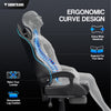 Soontrans Gaming Chair with Footrest and Ergonomic Massage Lumbar Pillow PU Leather Office Chair, Gray