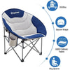 Kingcamp Folding Camping Chair Oversized Moon Chair for Adult Sofa Chair Support 300Lbs Blue